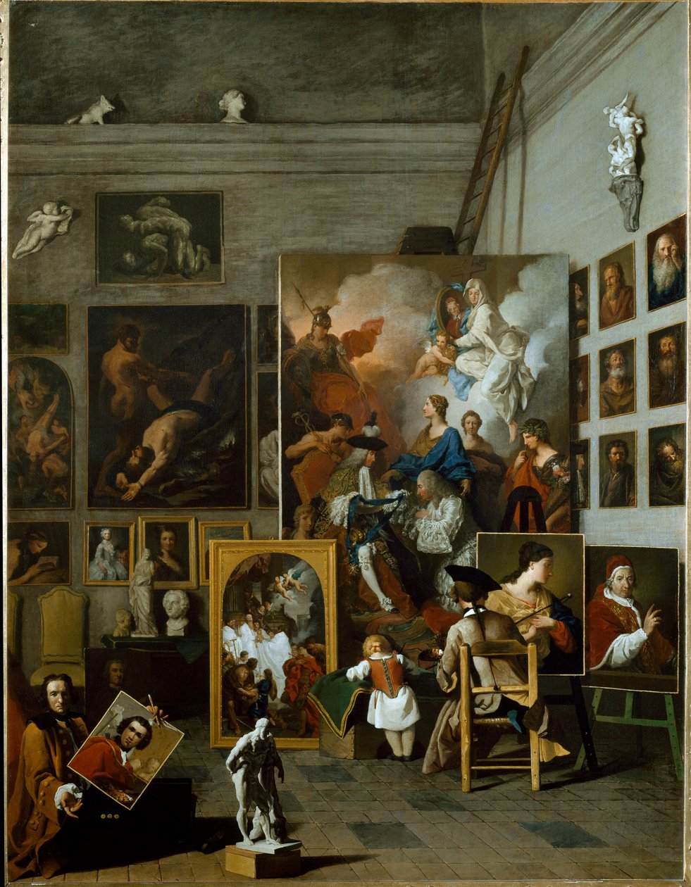 Kunstnerens værksted (olie på lærred, ca. 1740) af Pierre Subleyras