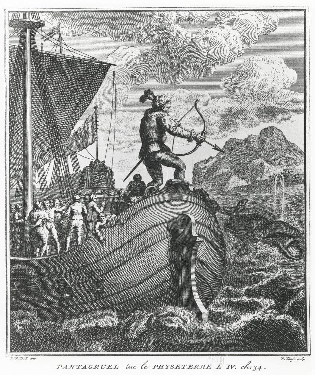 Pantagruel dræber Physeter, illustration fra 