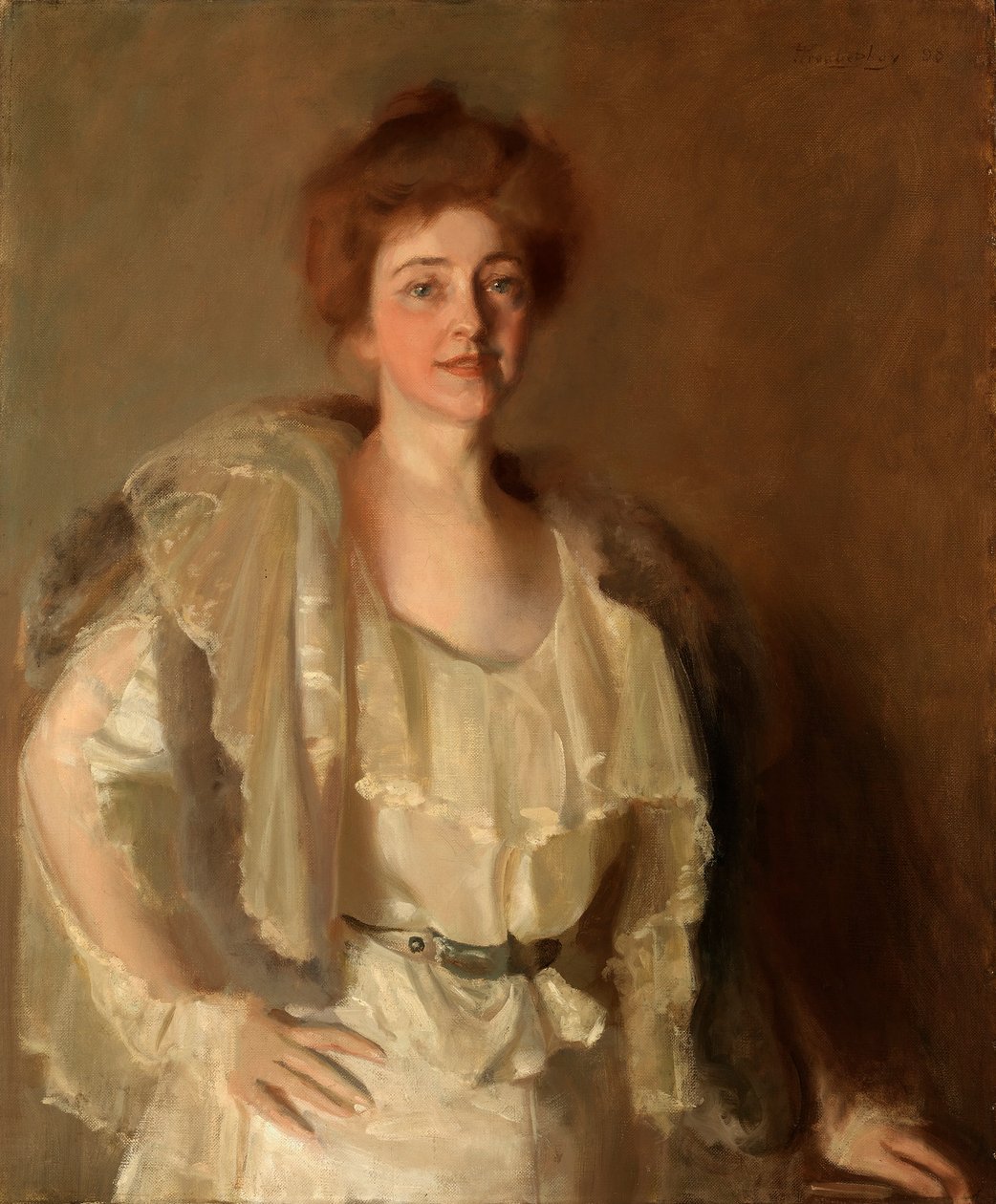 Alice Barney i hvidt og brunt af Pierre Troubetzkoy