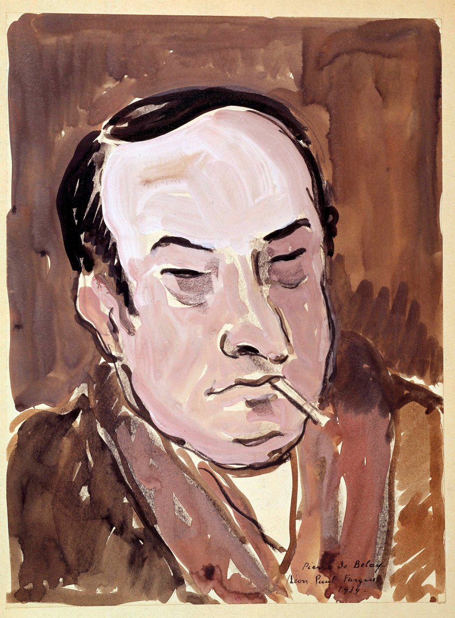 Portræt af Leon Paul Fargue (1876-1947) digter Tegning af Pierre de Belay (1890-1947) 1934. Paris, B.N. af Pierre de Belay
