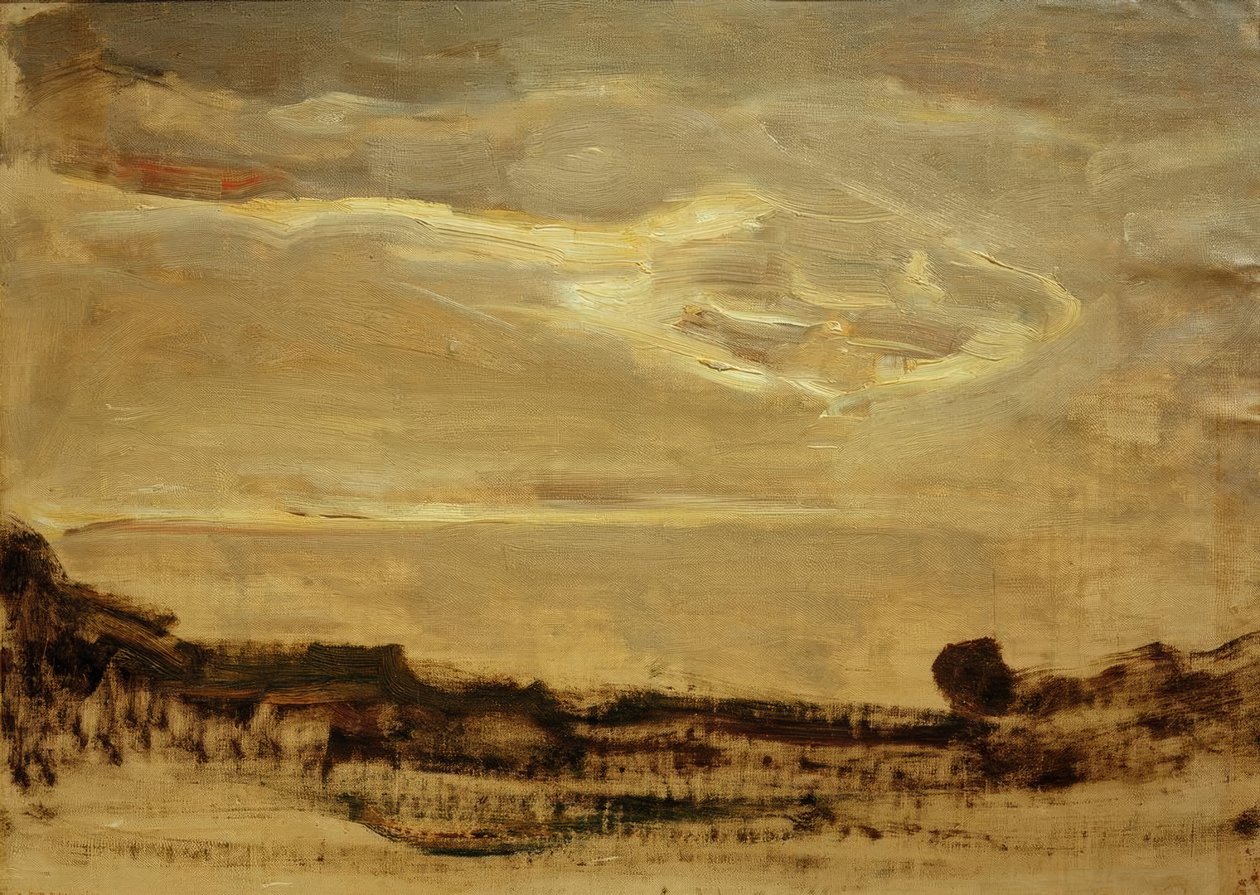 Aftenhimmel med en skinnende sky af Piet Mondrian