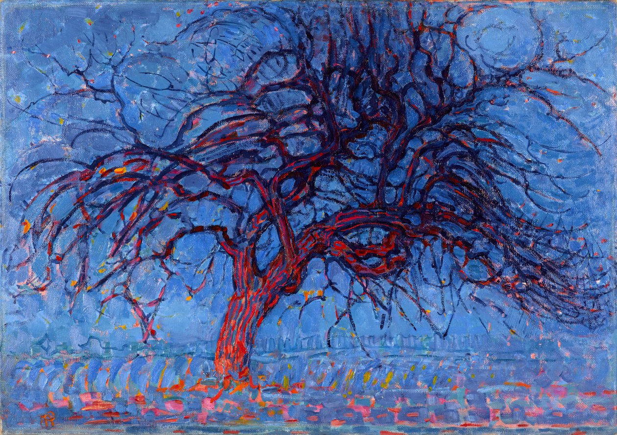Avond (aften): Det røde træ, 1908-10 af Piet Mondrian