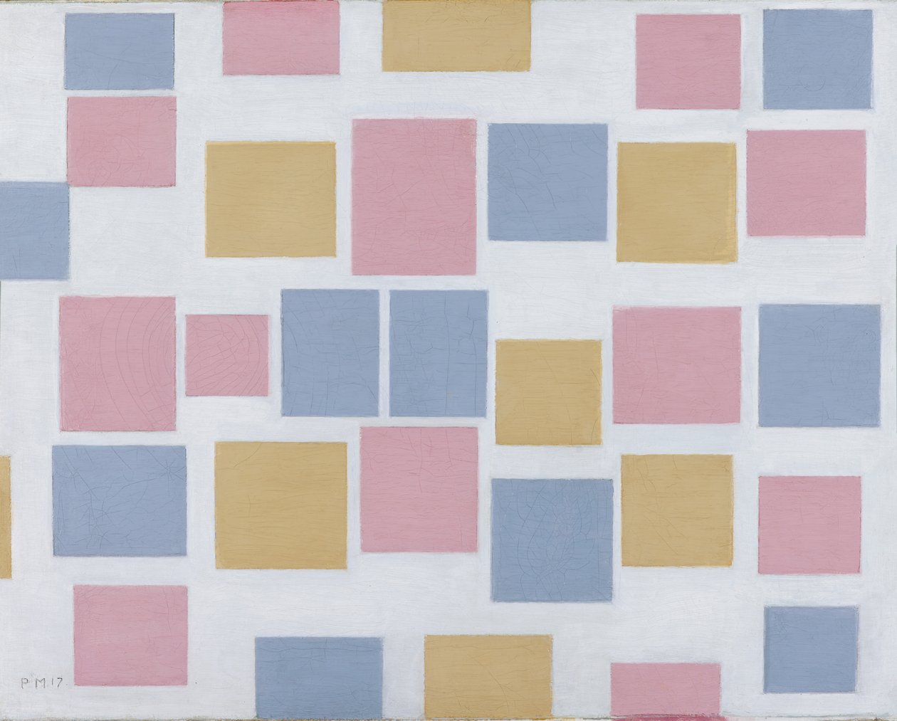 Komposit nr. 3, med farveplan 3, 1917 af Piet Mondrian