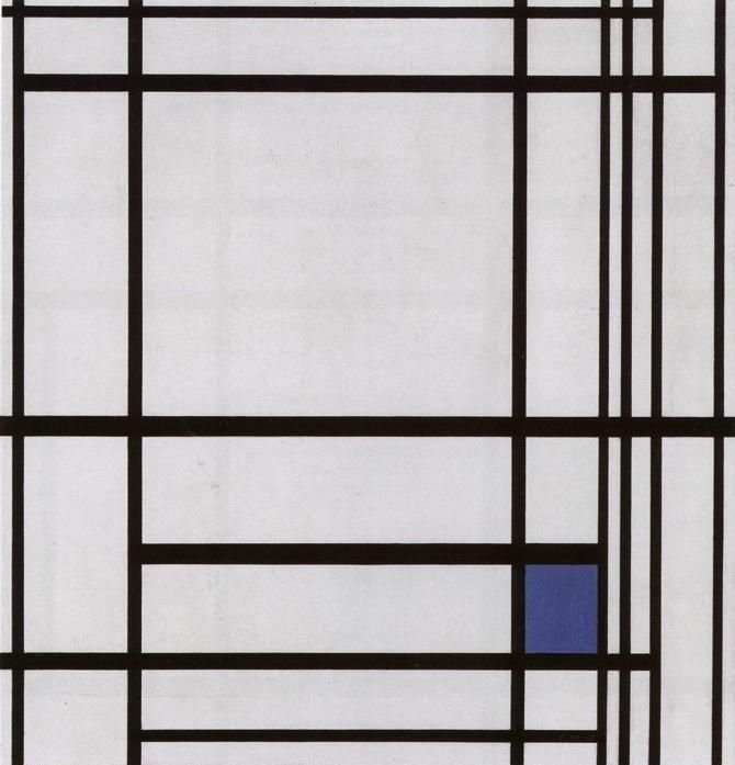 Sammensætning med blå af Piet Mondrian
