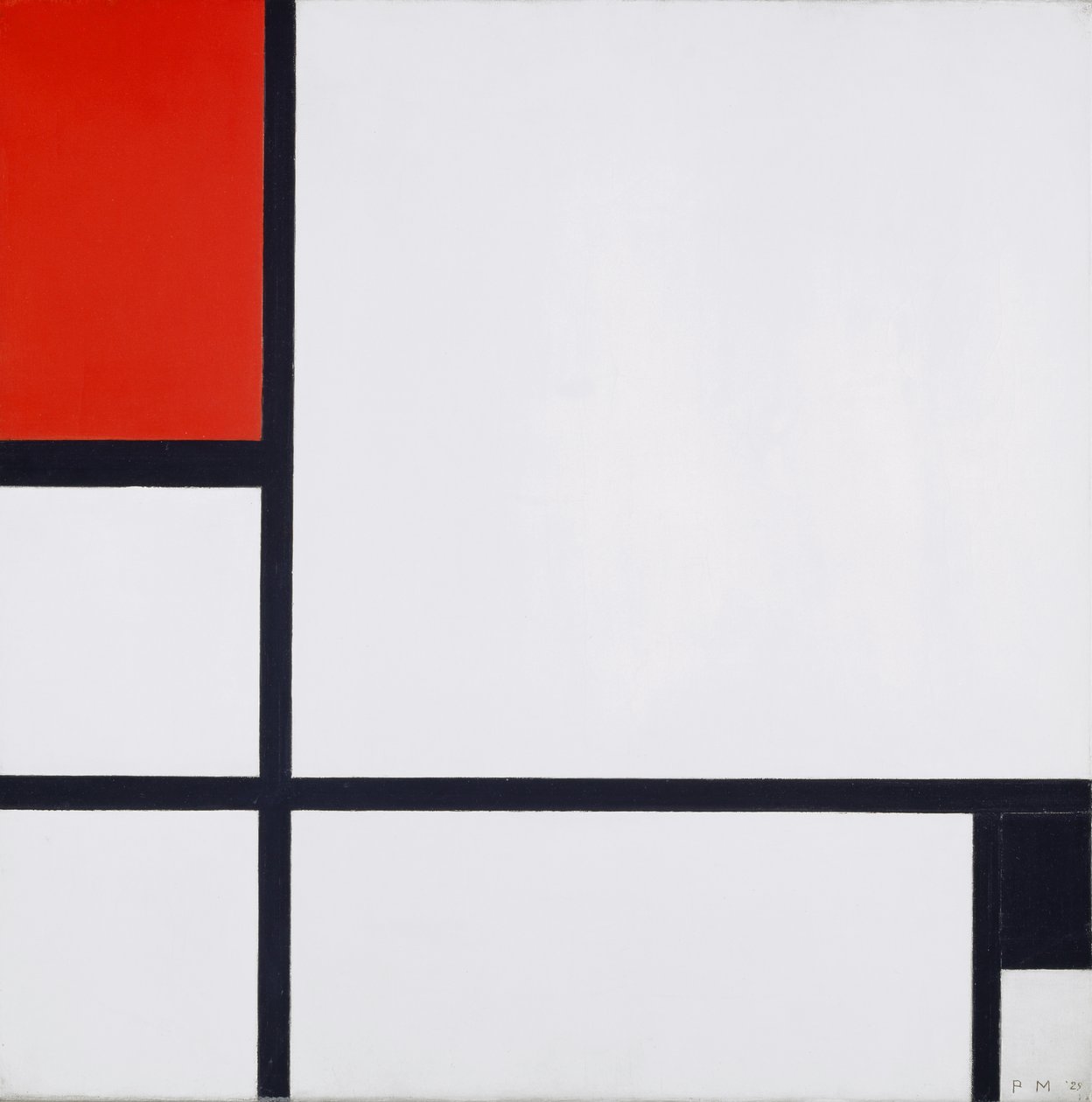 Komposition nr. I, med rød og sort, 1929 af Piet Mondrian