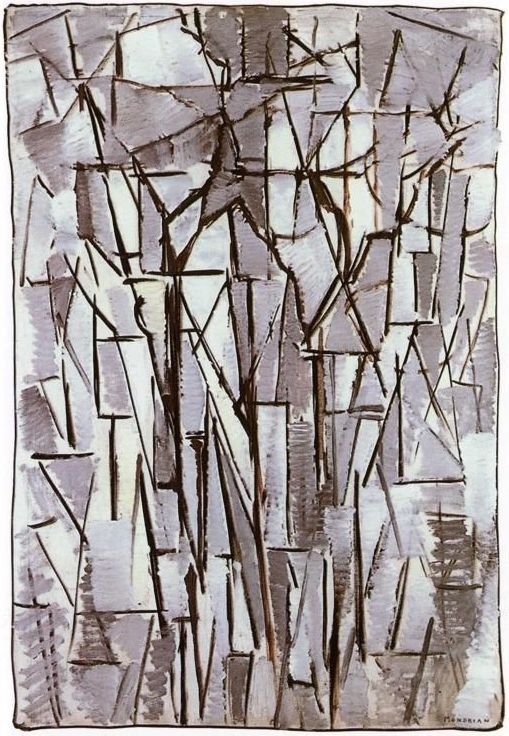 Sammensætningstræer II af Piet Mondrian