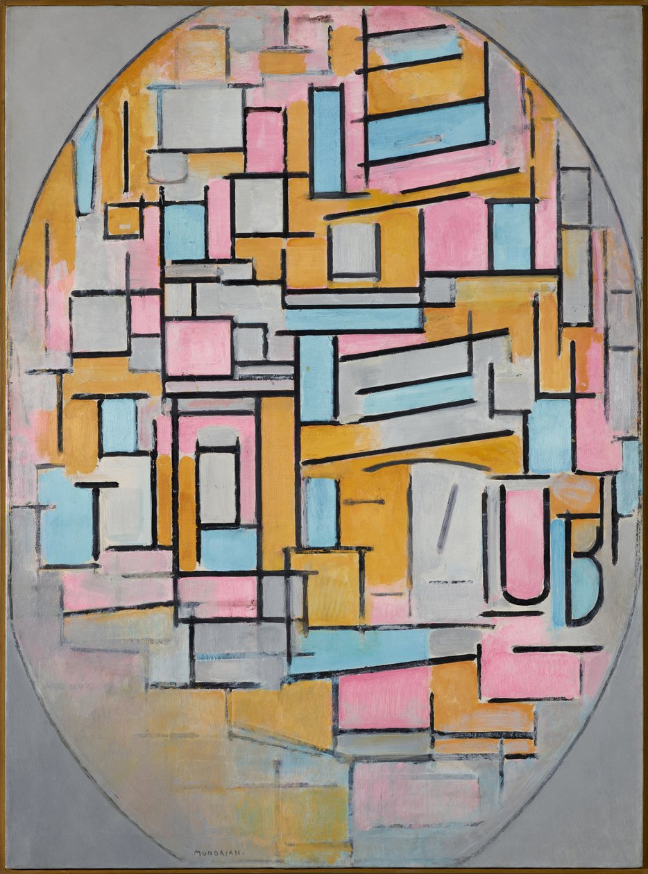 Komposition i oval med farveplan 2, 1914 af Piet Mondrian