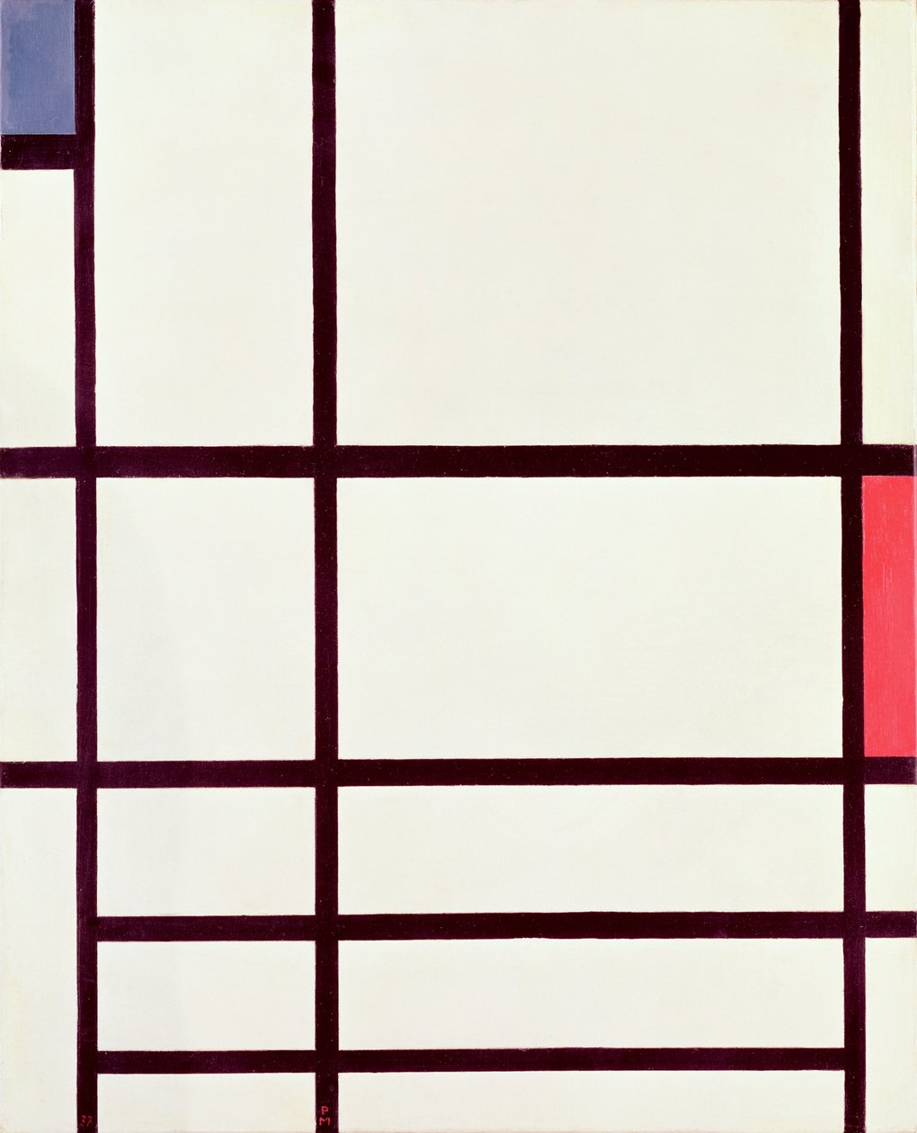 Komposition i rød, blå og hvid: II, 1937 af Piet Mondrian