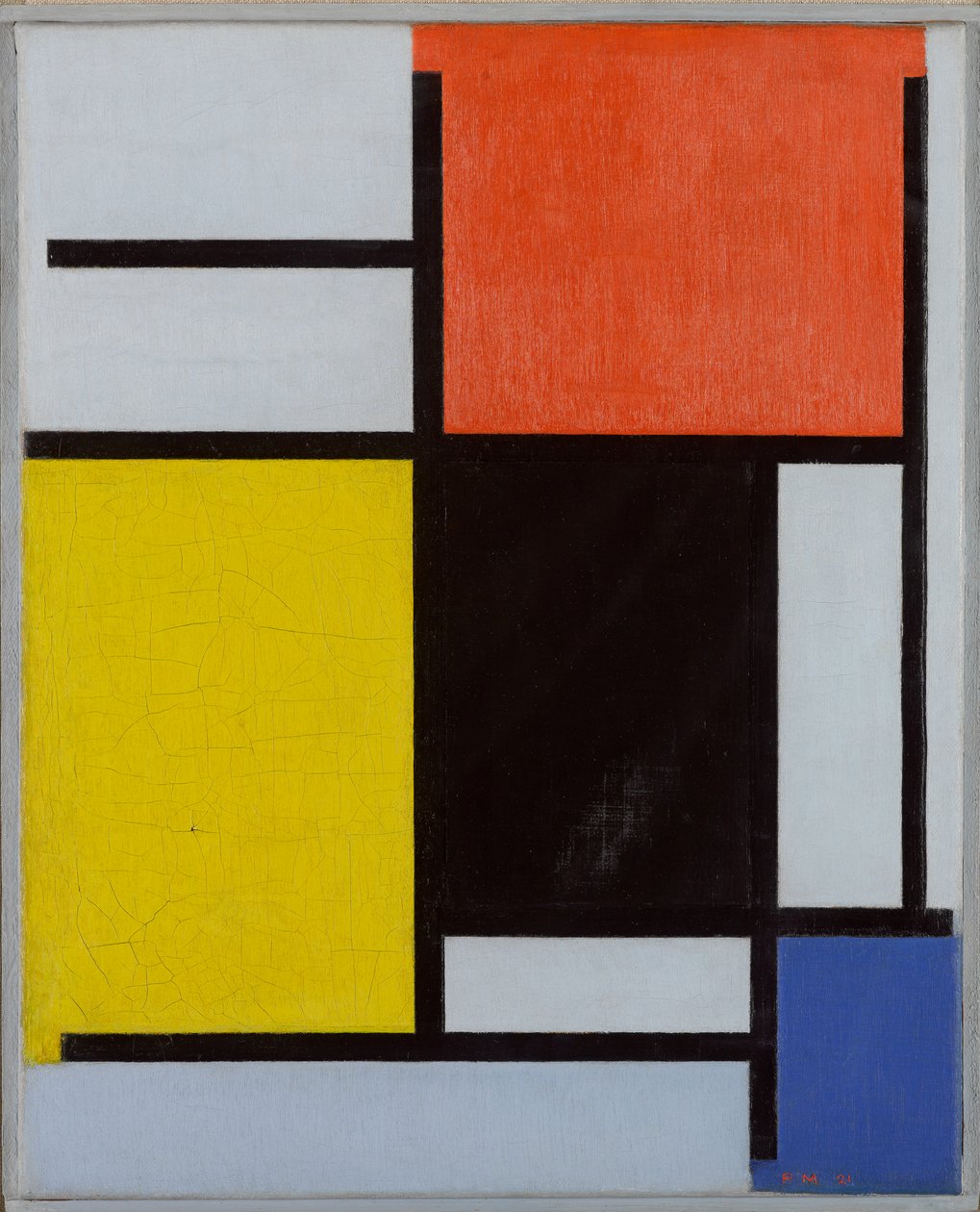 Komposition med rød, gul, sort, blå og grå, 1921 af Piet Mondrian