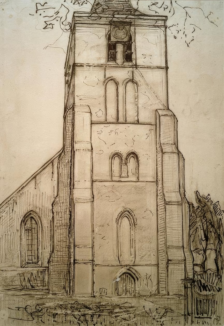 Kirke i Domburg af Piet Mondrian