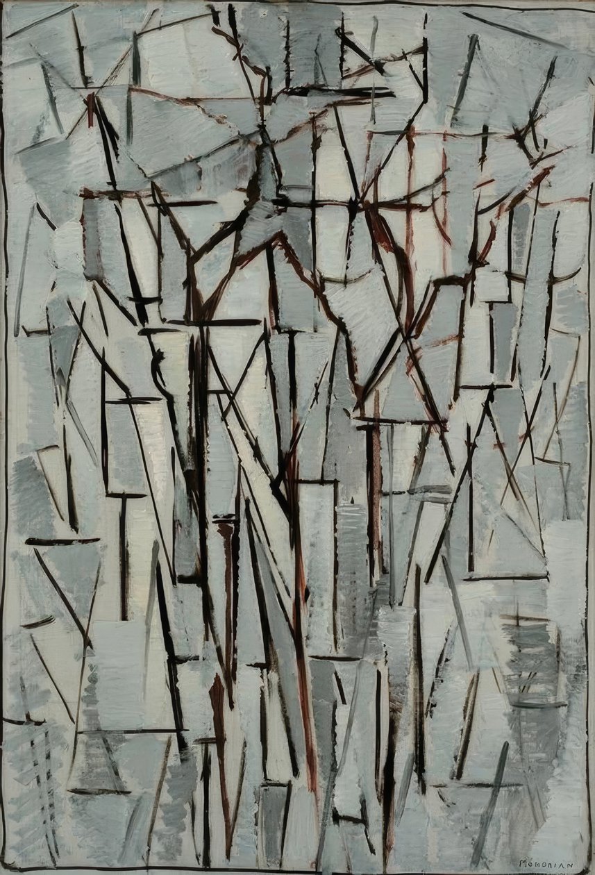 Sammensætningstræer II af Piet Mondrian
