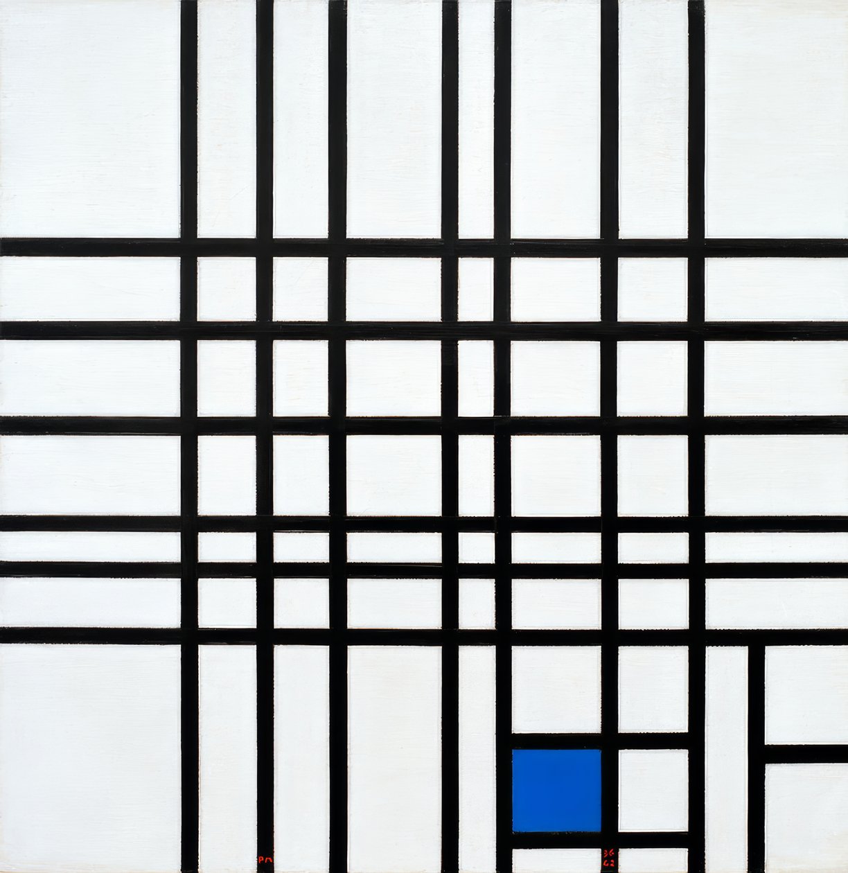 Sammensætning nr. 12; Sammensætning med blå af Piet Mondrian