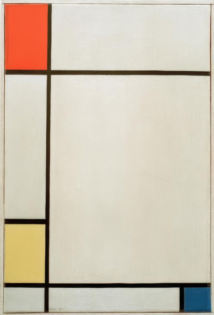 Sammensætning nr. III; Sammensætning med rød, gul og blå af Piet Mondrian
