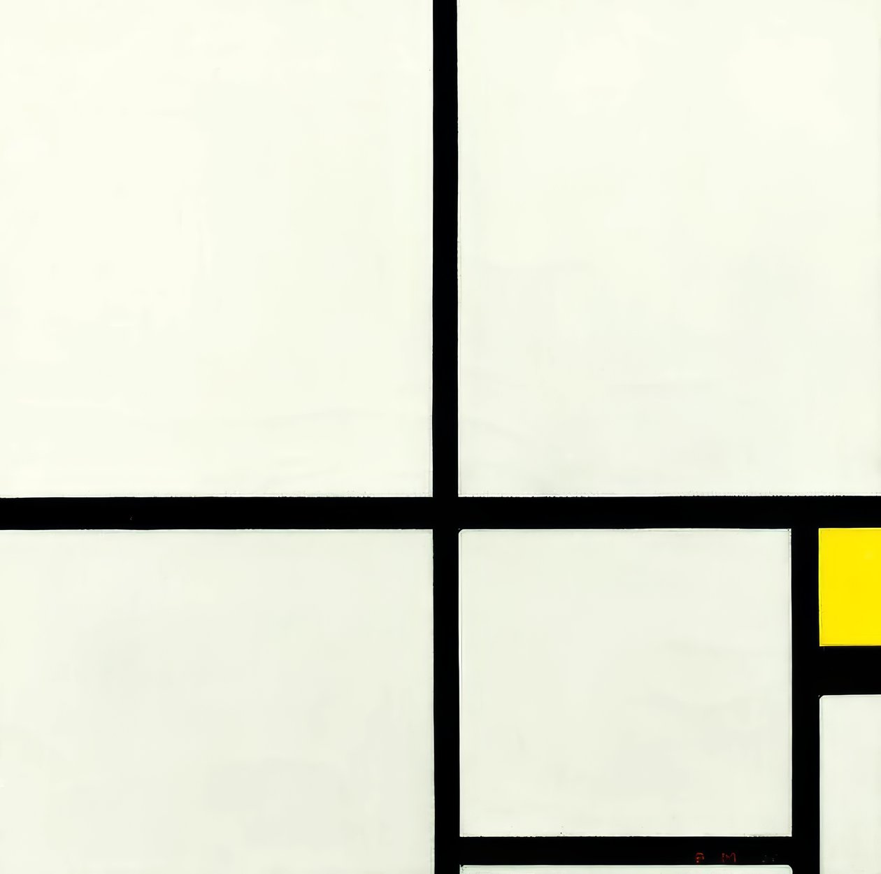 Sammensætning med gul af Piet Mondrian