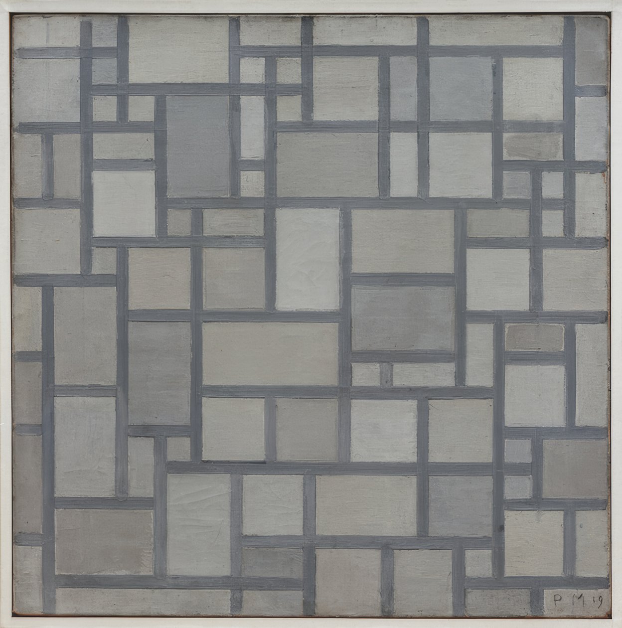 Sammensætning med gitter 7 af Piet Mondrian