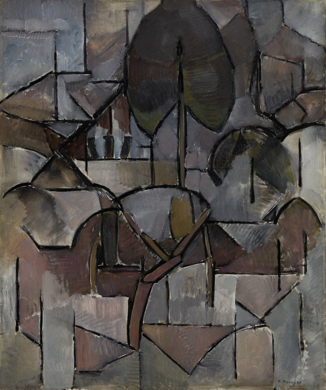 Landskab med træer, 1912 af Piet Mondrian
