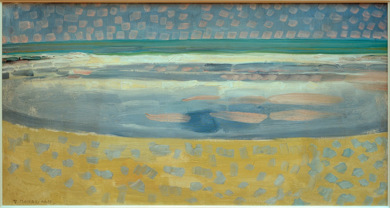 Hav ved solnedgang af Piet Mondrian