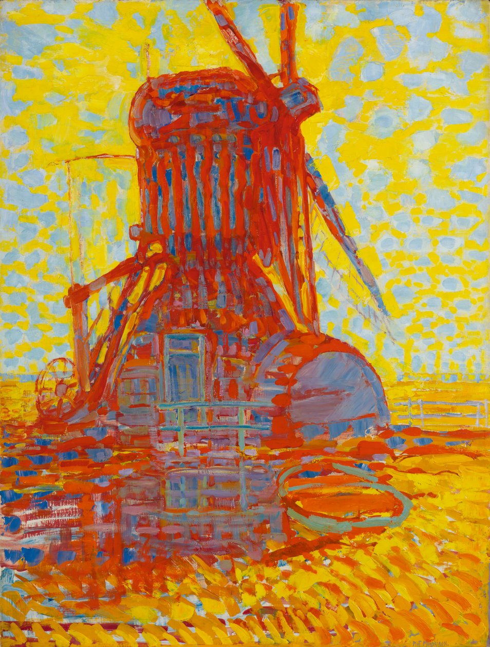 Mølle i sollys: Winkel-møllen, 1908 af Piet Mondrian