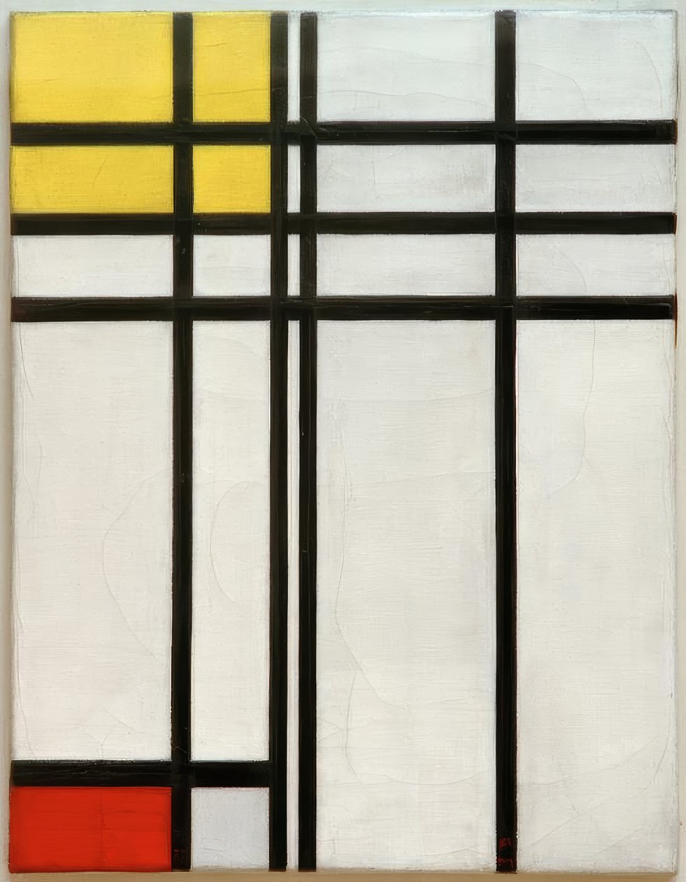 Nr. I: Opposition af linjer, rød og gul af Piet Mondrian