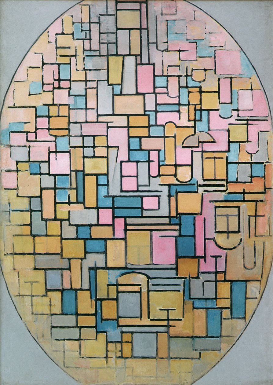 Tableau III: Komposition i oval, 1914 af Piet Mondrian
