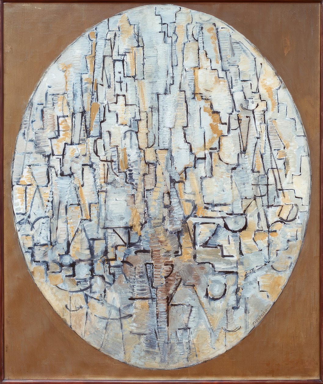 Tableau nr. 3; Sammensætning i det ovale af Piet Mondrian