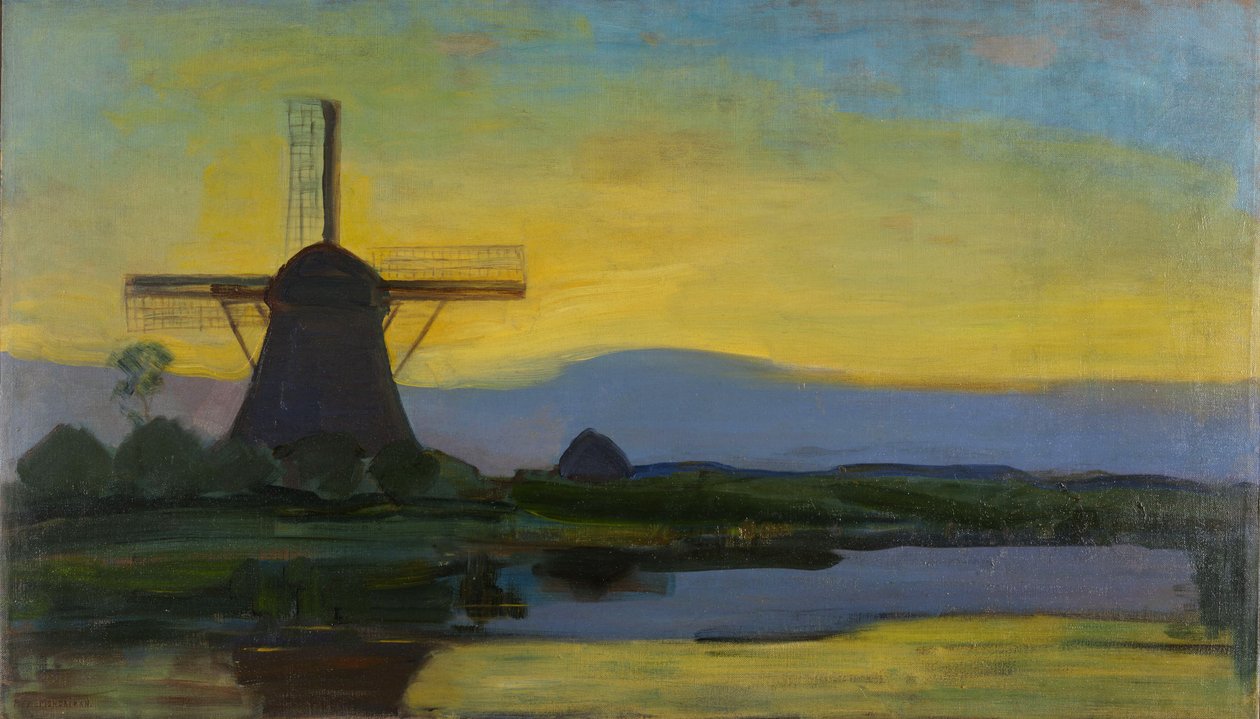 Oostzijdse Molen om natten af Piet Mondrian