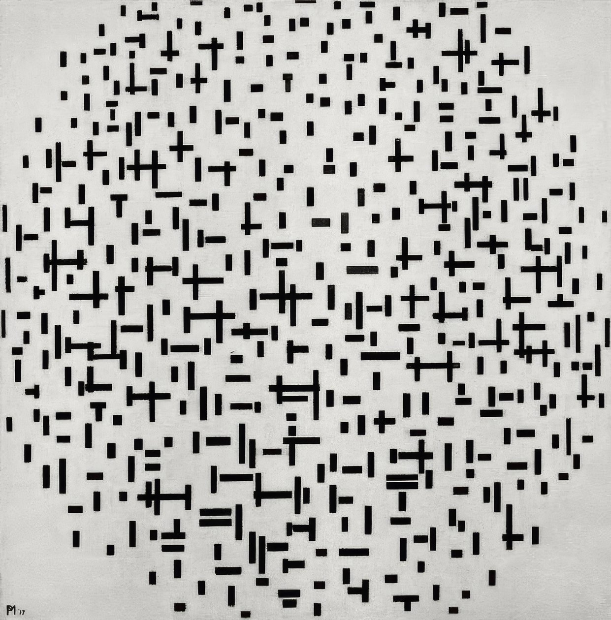 Composition in Line (Linienkomposition) af Piet Mondrian