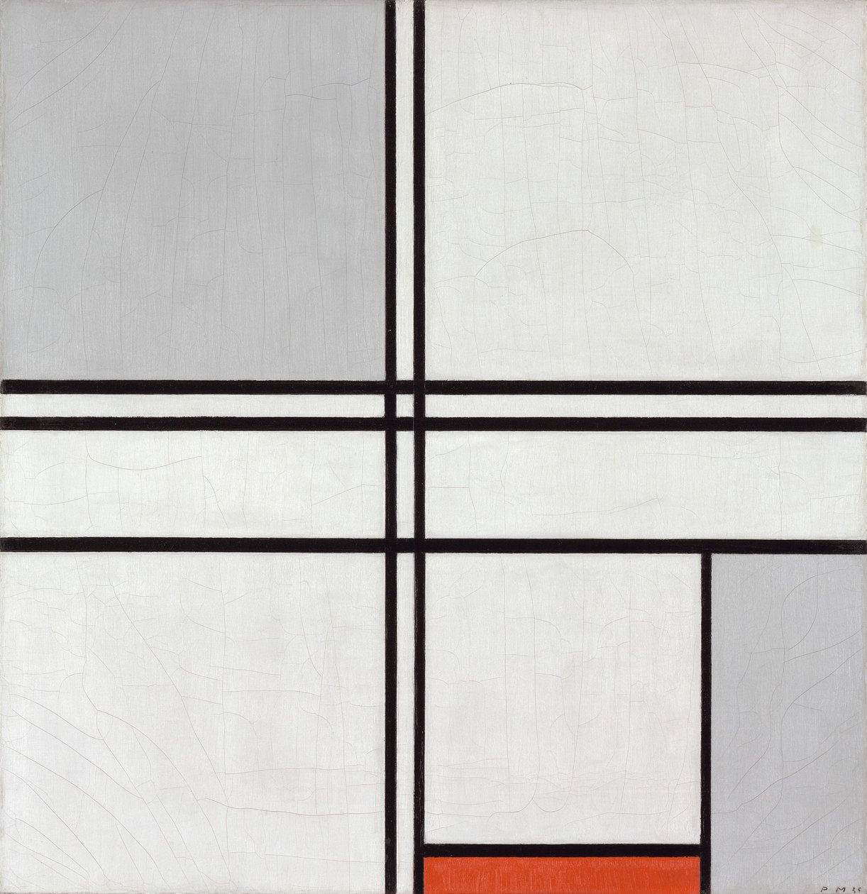 Komposition (nr. 1) Grå-Rød af Piet Mondrian