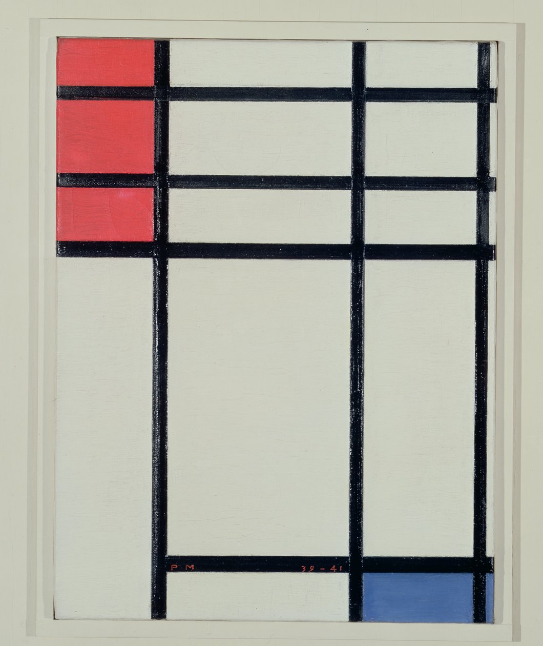 Sammensætning af rød, blå og hvid (No.II) / Sammensætning med rød og blå af Piet Mondrian
