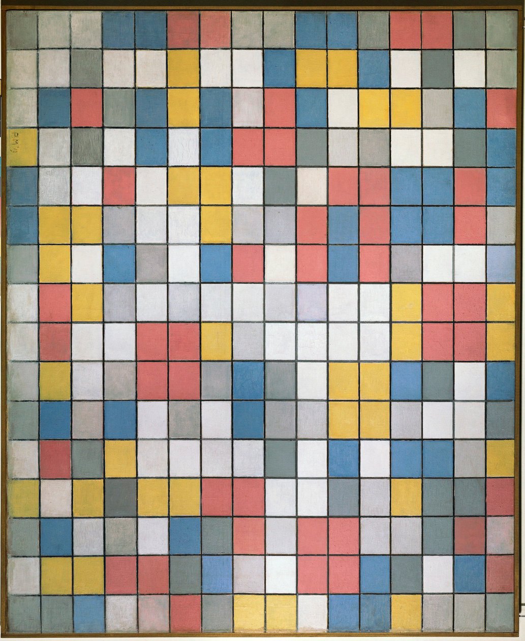 Composition with Grids: checkerboard Composition in (olie på lærred) af Piet Mondrian