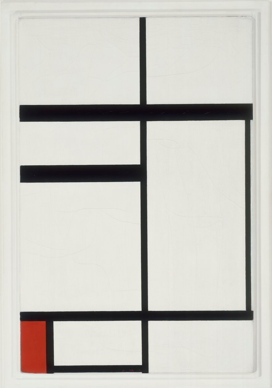 Sammensætning med rød, sort og hvid af Piet Mondrian