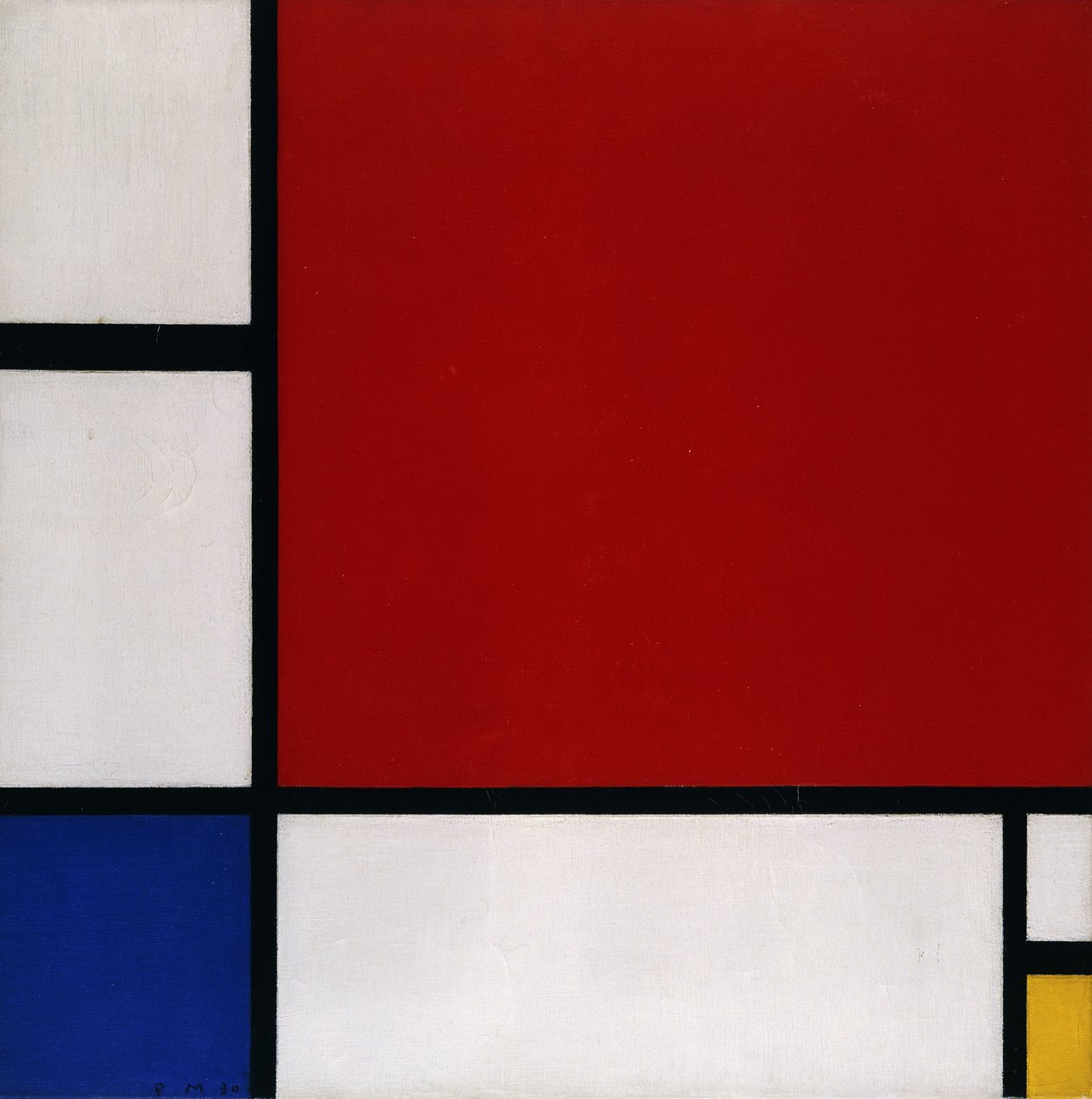 Sammensætning med rød, blå og gul af Piet Mondrian