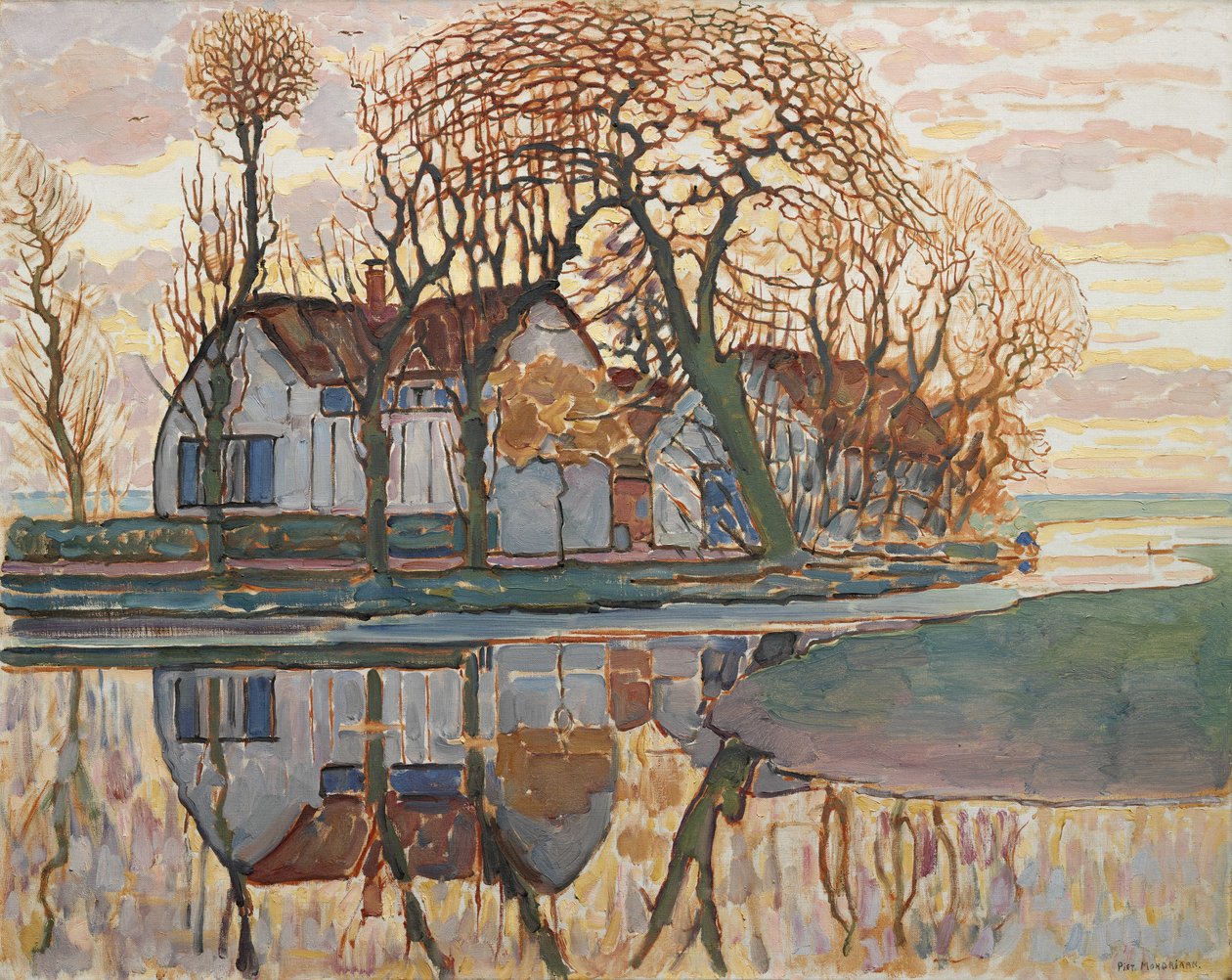 Gård ved Duivendrecht, c.1916 af Piet Mondrian
