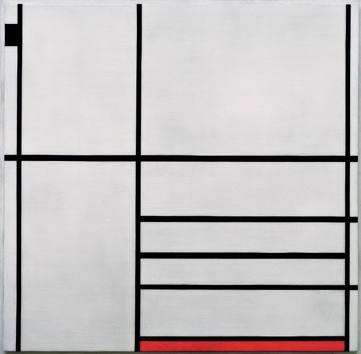 Sammensætning i hvid, sort og rød af Piet Mondrian