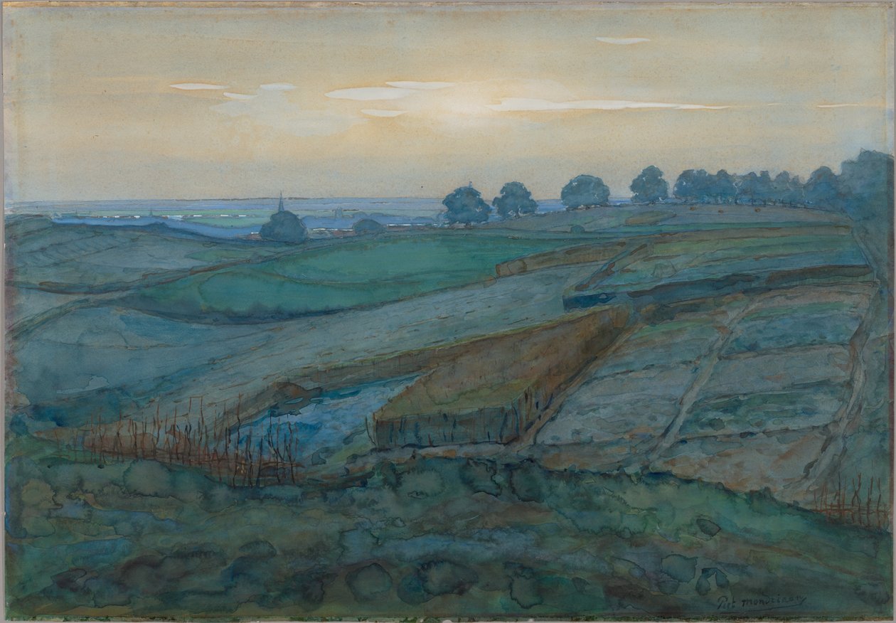 Landskab nær Arnhem af Piet Mondrian