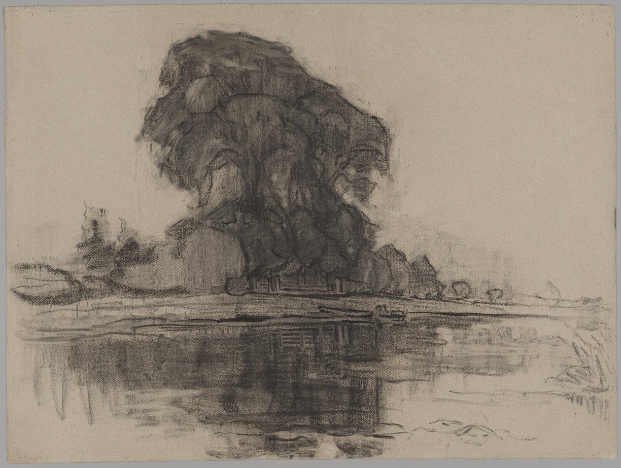 Landzicht Farm: Kompositionelt studie af Piet Mondrian