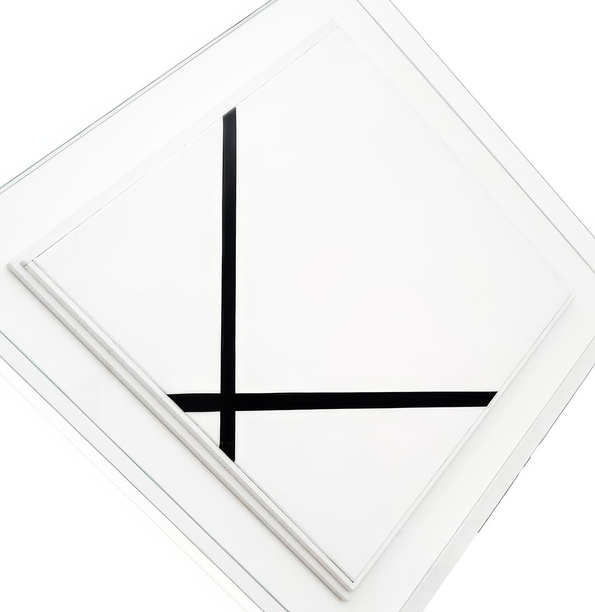 Pastillkomposition med to linjer (olie på lærred) af Piet Mondrian