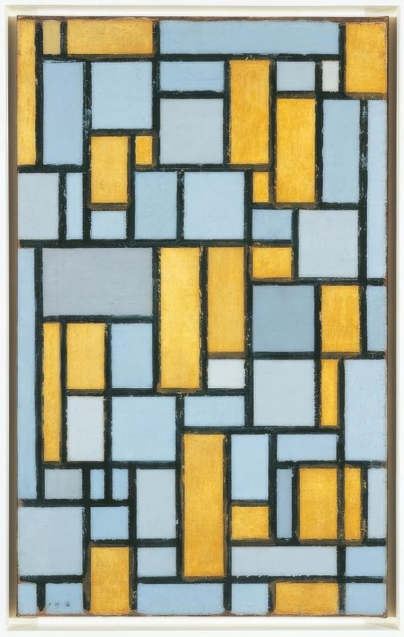 Piet Mondrian (1872–1944), Komposition i grå og okker, 1918 af Piet Mondrian