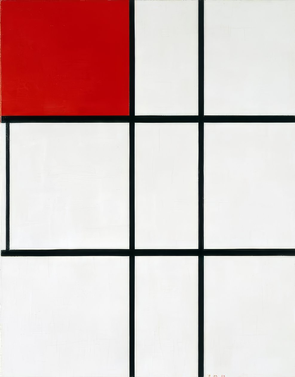 Piet Mondrian Composition B (No II) with Red