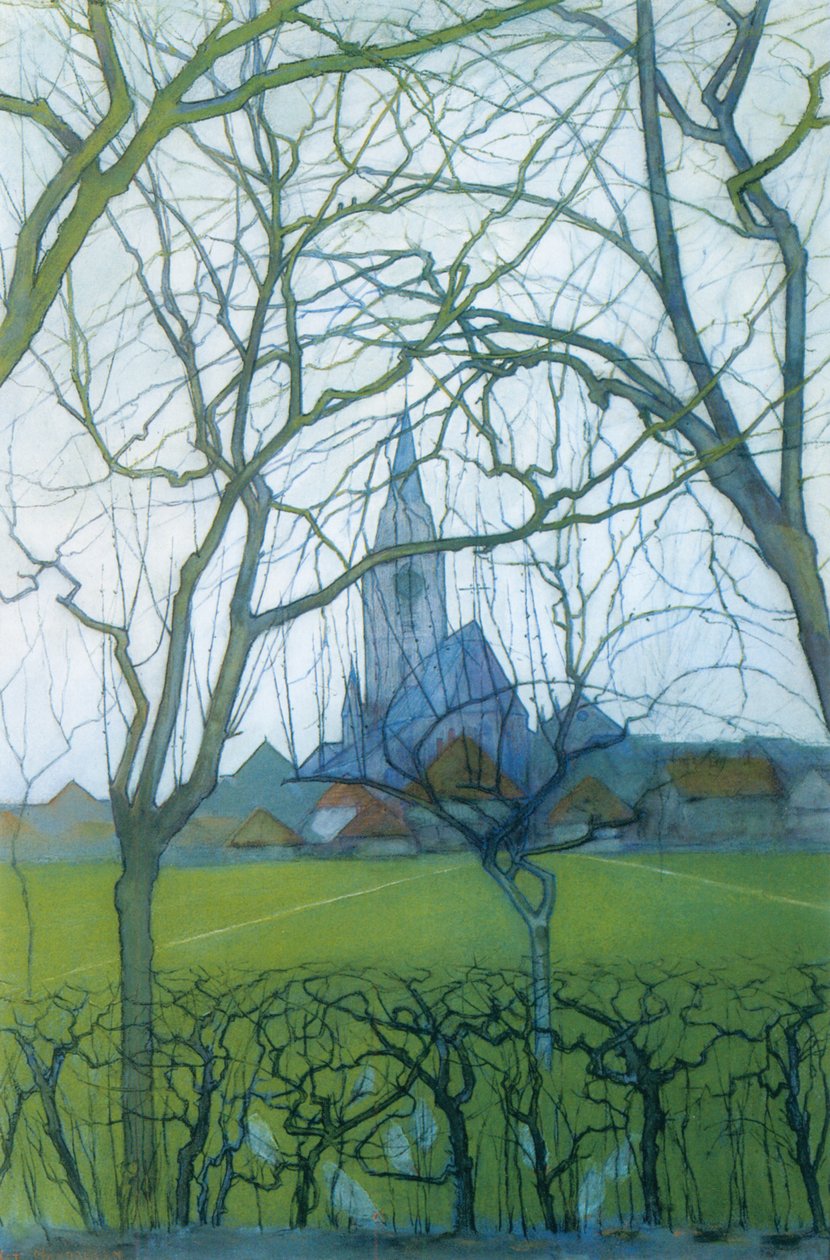 Jakobs Kirke - maleri af Piet Mondrian (1872-1944) fra ca. 1898 af Piet Mondrian