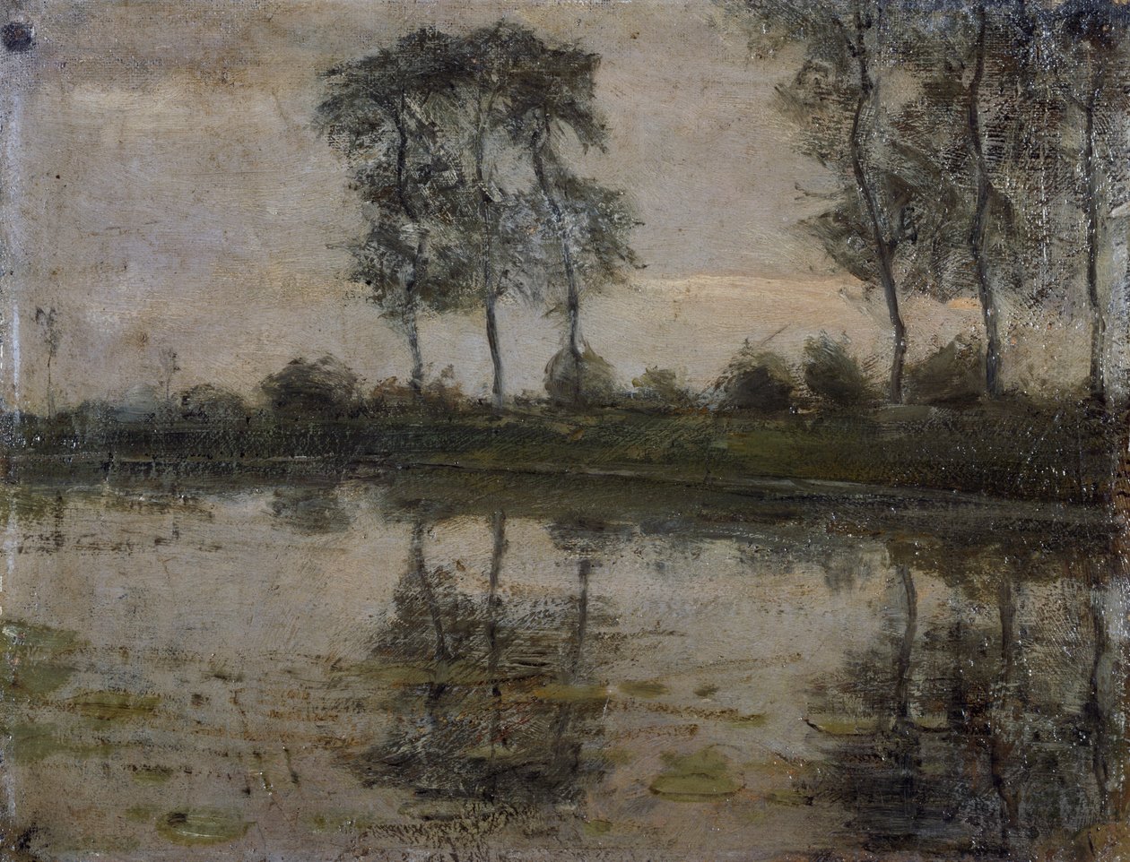 Træer ved floden Gein, af Piet Mondrian (1872-1944). Nederlandene, 20. århundrede. af Piet Mondrian