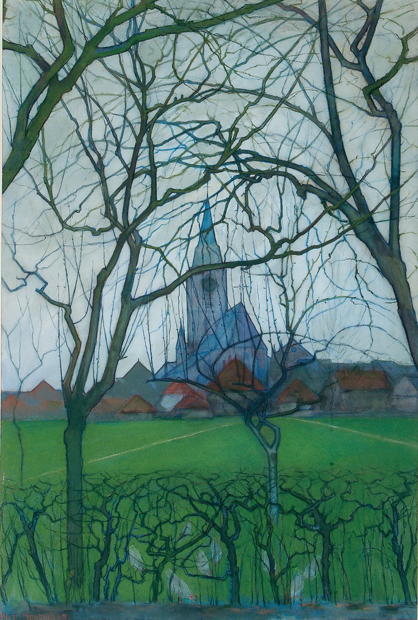Landsby Kirke af Piet Mondrian