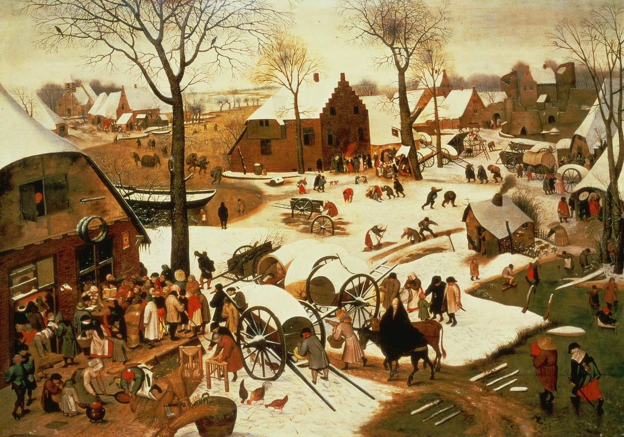 Folketælling i Betlehem, ca. 1566 af Pieter Bruegel the Elder