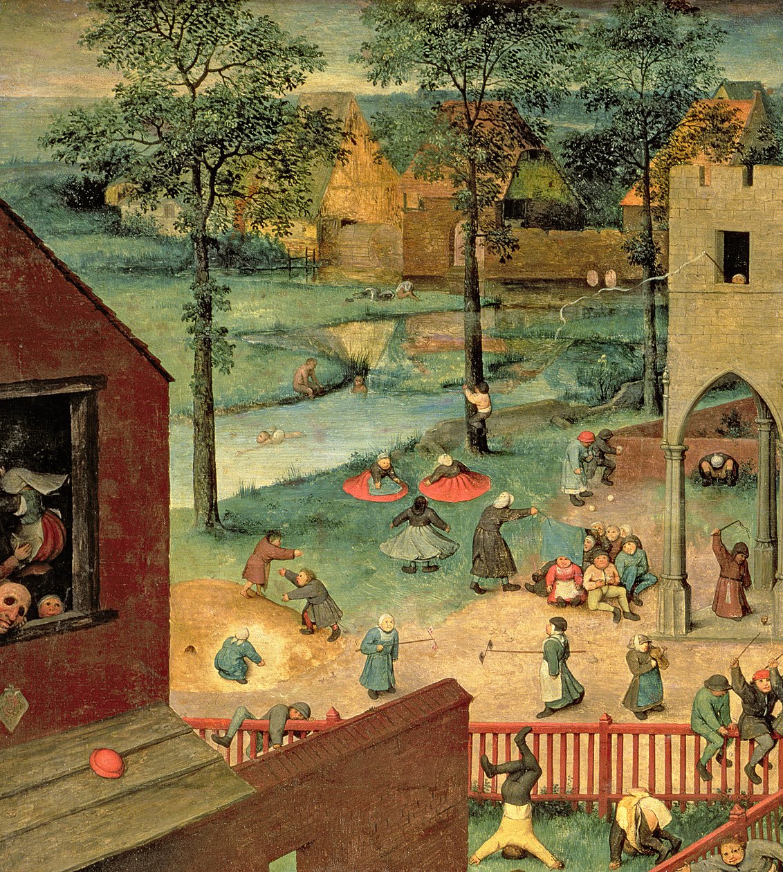 Børnespil (Kinderspiele), 1560 (detalje af 68945) af Pieter Bruegel the Elder