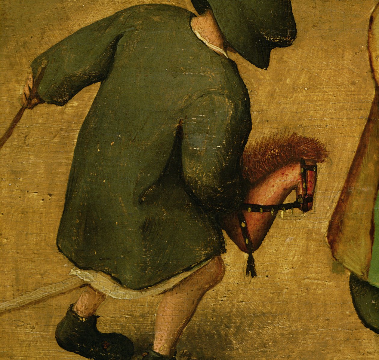 Børnespil, detalje af nederste sektion, der viser et barn og en hobbyhest, 1560 (detalje af 68945) af Pieter Bruegel the Elder