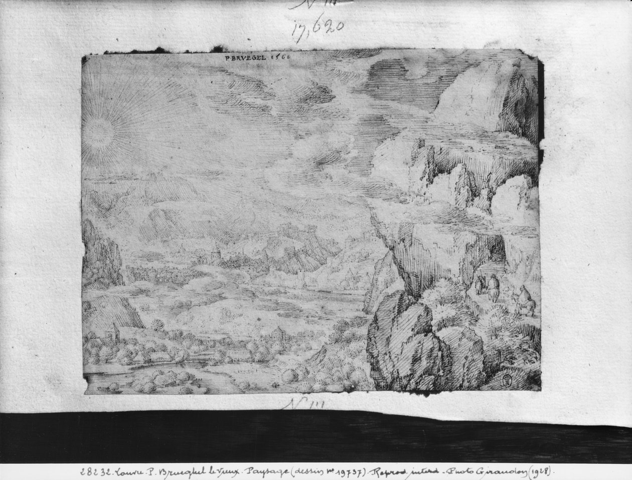Landskab, 1560 (pen og blæk på papir) af Pieter Bruegel the Elder