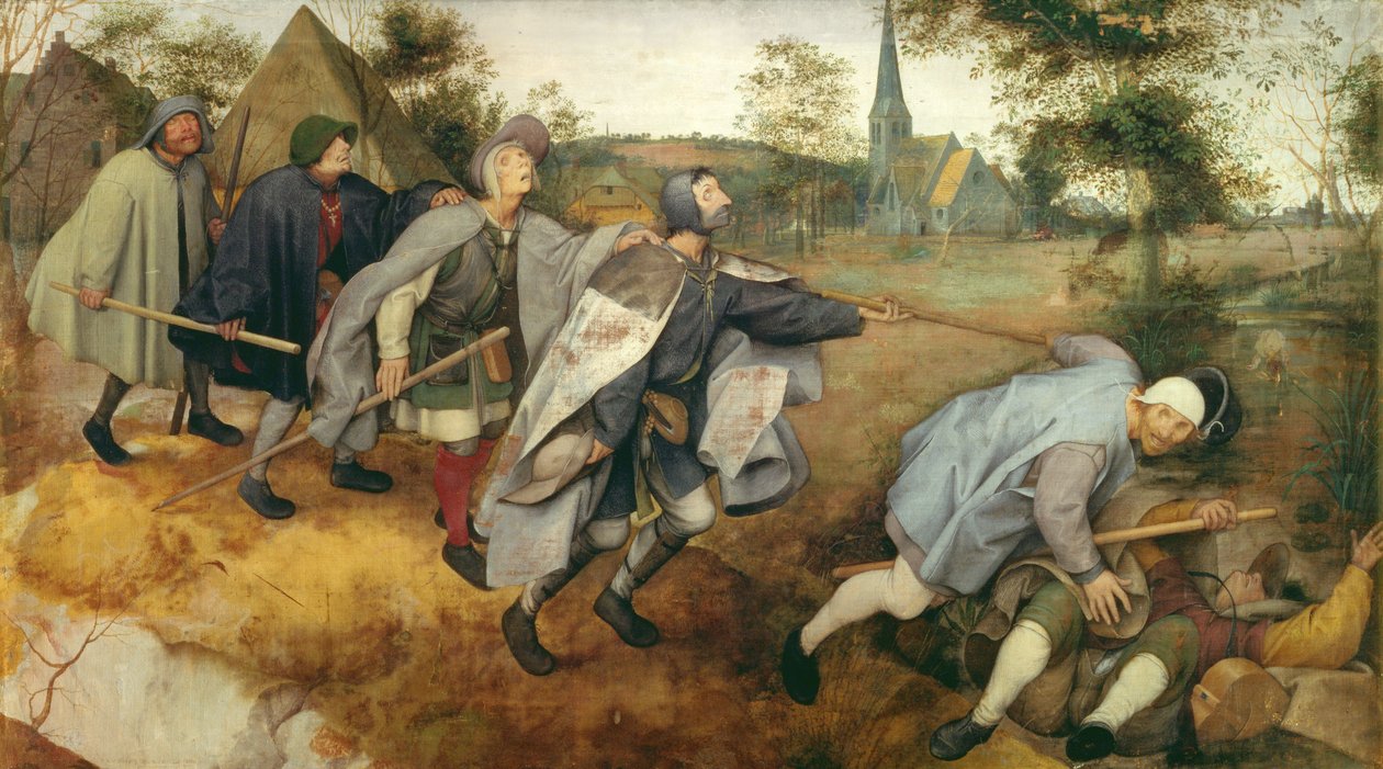 Lignelse om de blinde, 1568 (tempera på lærred) af Pieter Bruegel the Elder