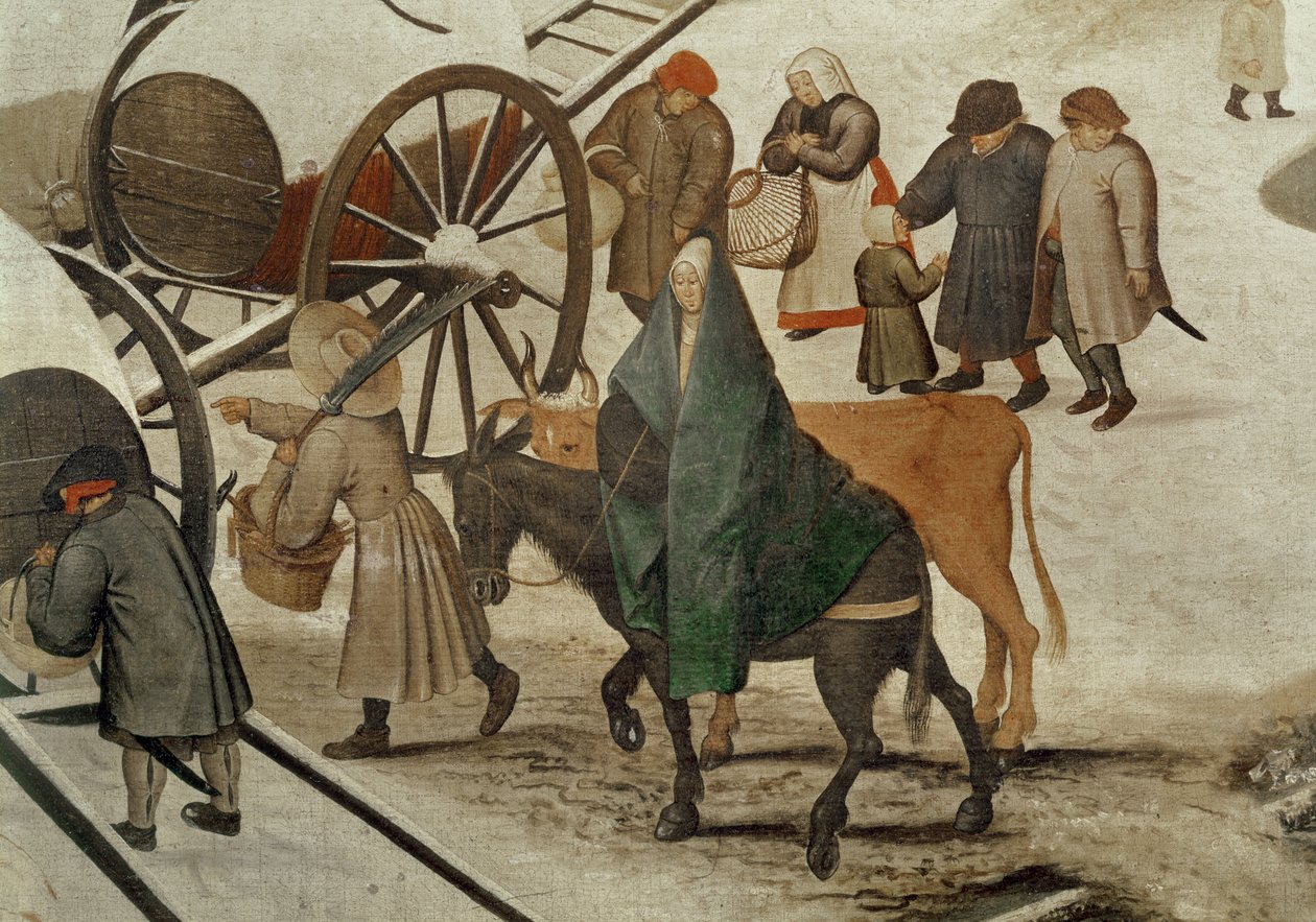 Folketællingen i Betlehem (detaljer) af Pieter Bruegel the Elder