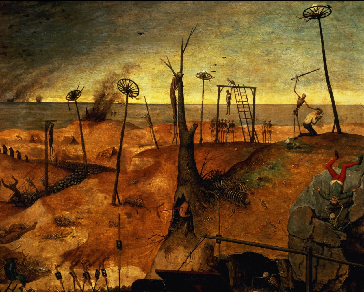 Dødens triumf, ca. 1562 (detalje i øverste højre afsnit af 457, se også 69068-71) af Pieter Bruegel the Elder