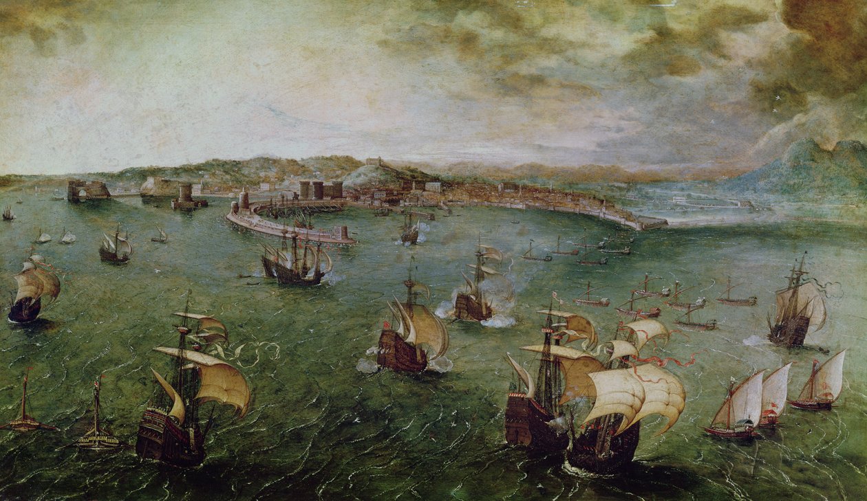 Udsigt over havnen i Napoli, ca. 1550-69 af Pieter Bruegel the Elder